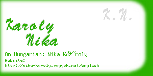 karoly nika business card